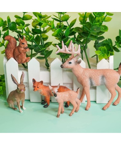 Wild Life Animal Model Sets 5 PCS White-Tailed Deer Squirrels Red Fox Bunny Figures Toys for Kids Boys Girls Christmas Birthd...