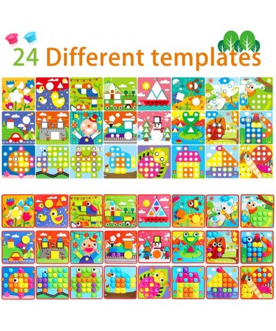 Button Art Toys Crafts for Toddler Activities Game Peg Board Preschool Toys Mosaic Pegboard for Kids Age 2 3 4 5 6 Girls Boys...