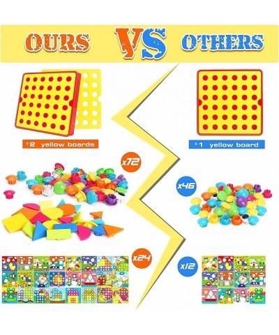 Button Art Toys Crafts for Toddler Activities Game Peg Board Preschool Toys Mosaic Pegboard for Kids Age 2 3 4 5 6 Girls Boys...