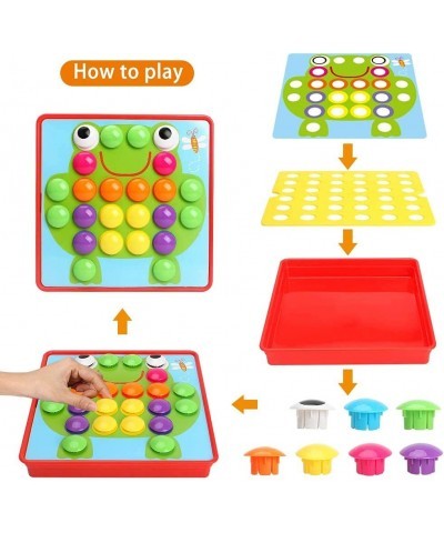 Button Art Toys Crafts for Toddler Activities Game Peg Board Preschool Toys Mosaic Pegboard for Kids Age 2 3 4 5 6 Girls Boys...