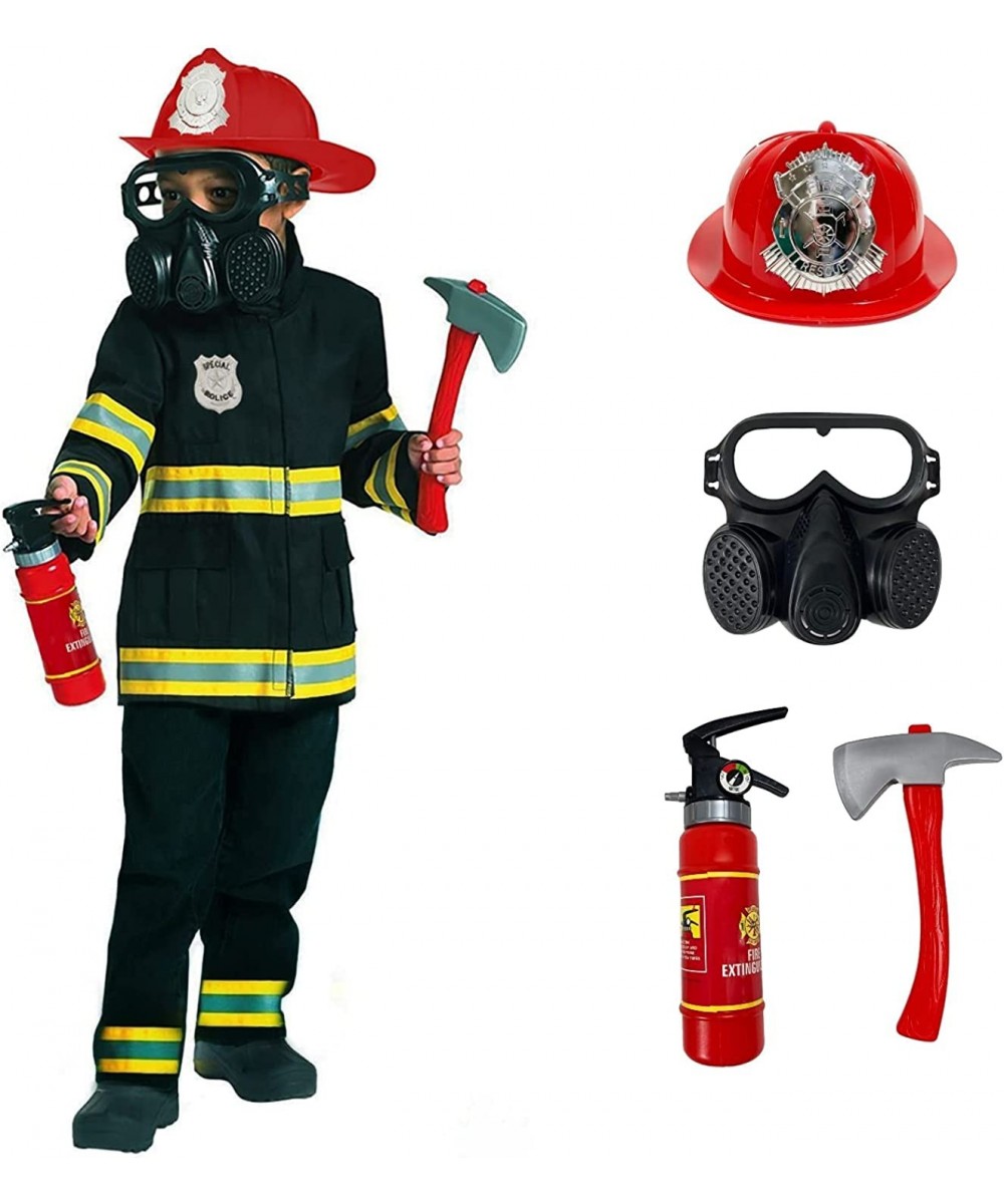 Firefighter Costume for Kids Black Fireman Halloween Costumes for Kids $62.07 Kids' Costumes