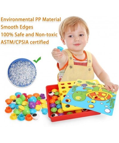 Button Art Toys Crafts for Toddler Activities Game Peg Board Preschool Toys Mosaic Pegboard for Kids Age 2 3 4 5 6 Girls Boys...