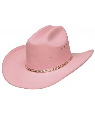 Pink Felt Cowboy Hat Gold and Elastic Band Inside for Secure Fit $69.75 Kids' Dress-Up Accessories