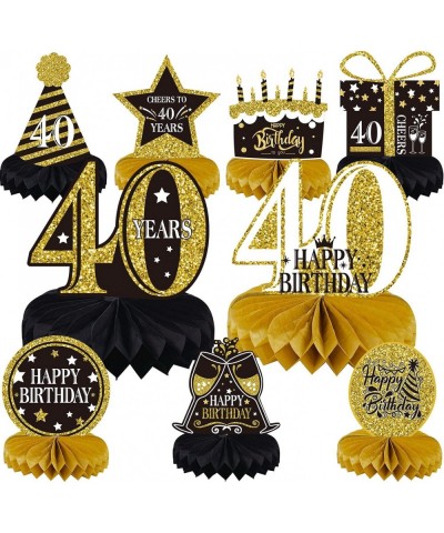 9 Pieces 40th Birthday Decoration 40 Years Birthday Centerpieces for Tables Decorations Cheers to 40th Honeycomb Table Topper...