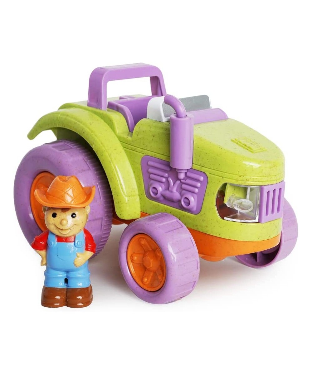 RooCrew Farm Tractor and Farmer - Educational Lights and Sound Eco-Wood Toy Vehicle Playset for Boys and Girls – for Ages 2 a...