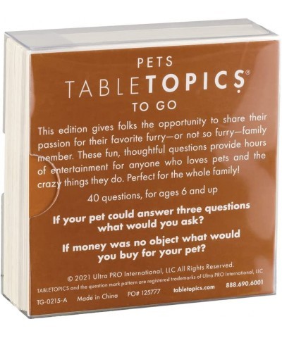 to GO Pet - 40 Fun Filled Question Cards to Talk About Their Loving Pets Fun Game for Friends and Family Great Game for Game ...