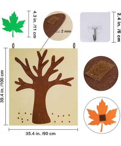 Fall Tree of Thanks Craft Kit Felt Fall Tree Board with 52 pcs Detachable Autumn Leaf Ornaments Autumn Bulletin Board for Kid...