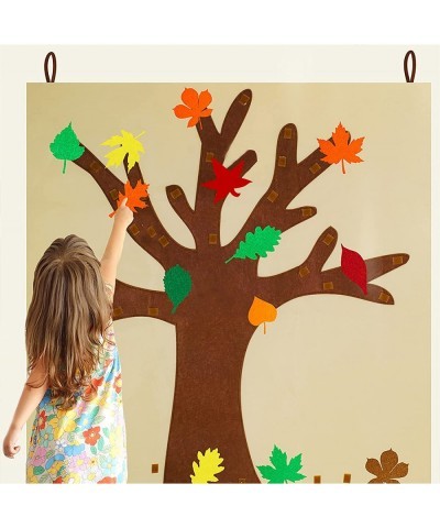 Fall Tree of Thanks Craft Kit Felt Fall Tree Board with 52 pcs Detachable Autumn Leaf Ornaments Autumn Bulletin Board for Kid...