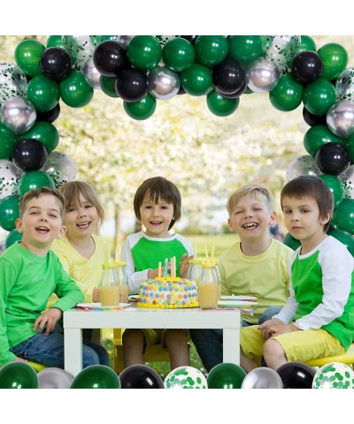 Green Black Birthday Party Decorations Birthday Decorations for Men Women Glittery Happy Birthday Backdrop Banner Balloon Gar...