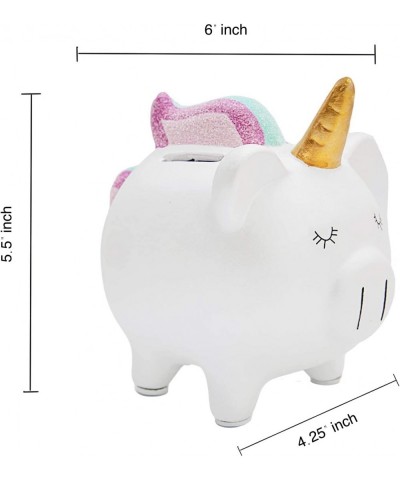 Unicorn Piggy Bank for Girls - Ceramic Rainbow Money Kids - Coin Pony - Penny $28.94 Kids' Money Banks