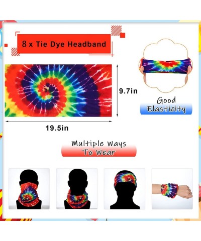 24 Pieces Hippie Costume Set Hippie Costume Accessories Peace Sign Necklaces Hippie Sunglasses Tie Dye Headband 60s Hippie Ac...