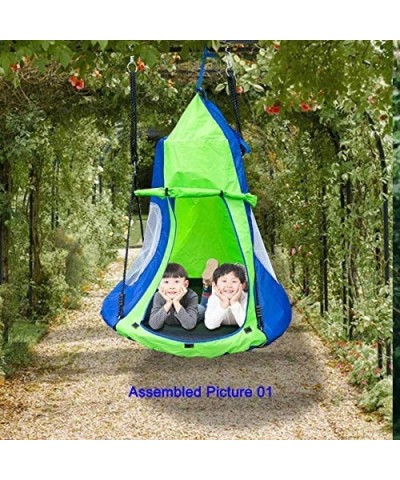 Kids Hanging Swing Tent Cover-Waterproof Hammock Chair Play House Castle Nest for 40in Round Saucer Nest Disc Rope Ceiling Tr...