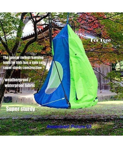 Kids Hanging Swing Tent Cover-Waterproof Hammock Chair Play House Castle Nest for 40in Round Saucer Nest Disc Rope Ceiling Tr...