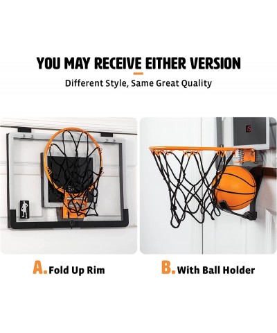 Buzzer Beater Over The Door Hanging Mini Basketball Hoop for Indoor Play - Automatic LED Scoring Pro-Style Backboard Breakawa...