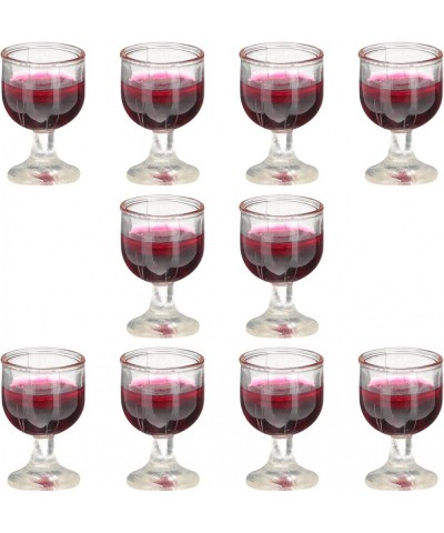 10Pcs Dollhouse Wine Glasses 1:12 Miniature Red Wine Goblet Cups Model for Dollhouse Ornament Mini Kitchen Decor Accessories ...