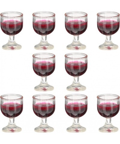 10Pcs Dollhouse Wine Glasses 1:12 Miniature Red Wine Goblet Cups Model for Dollhouse Ornament Mini Kitchen Decor Accessories ...