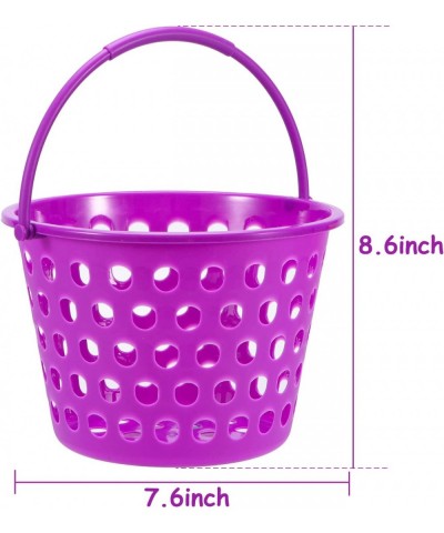 12 Pack Easter Baskets for Kids 8.6" Plastic Easter Bags with Handles Easter Bucket Bags Filled with Grass Perfect Theme Part...