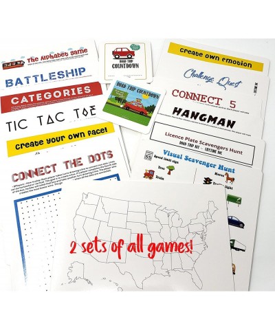 Road Trip Travel Games Activities - Dry Erase Countdown Cards Map Reusable Markers Car Games On The Go for Family Kids Teen G...