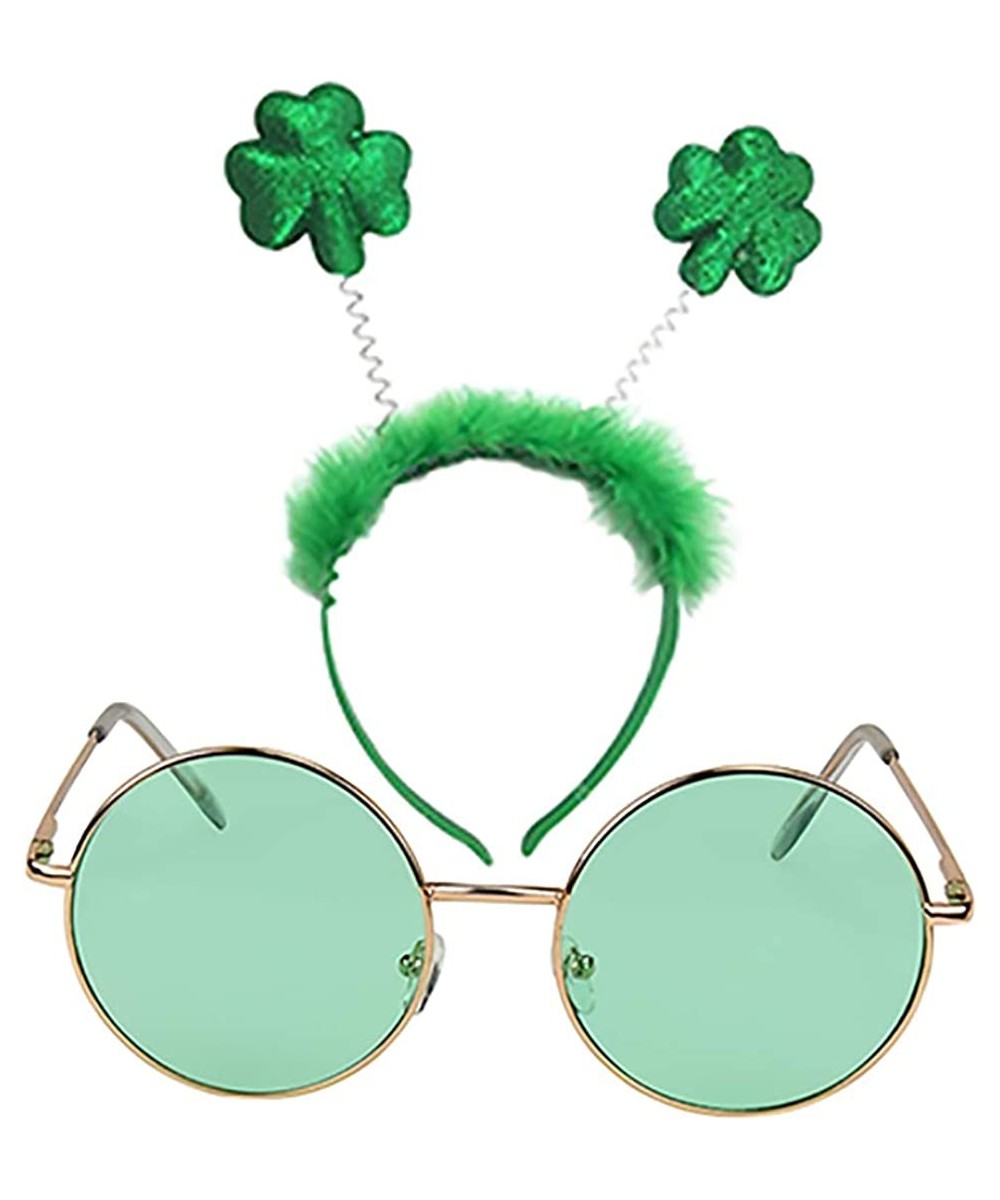 St Patricks Day Costume Accessories Shamrock Green Headband Green Sunglasses $22.58 Kids' Dress-Up Accessories