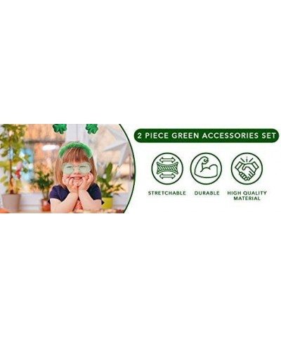 St Patricks Day Costume Accessories Shamrock Green Headband Green Sunglasses $22.58 Kids' Dress-Up Accessories