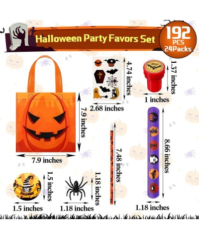 192 Pieces Halloween Party Favors Set 24 Pack Halloween Stationery for Kids Trick or Treat Toy Goody Bag Fillers Including Ha...