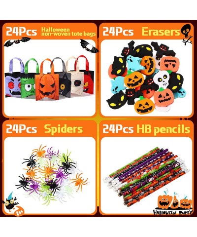 192 Pieces Halloween Party Favors Set 24 Pack Halloween Stationery for Kids Trick or Treat Toy Goody Bag Fillers Including Ha...