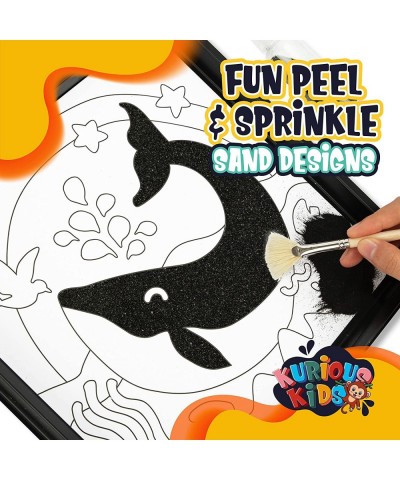 Sand Art Kit for Ages 3 to 10 - Everything Kids Need for Fun DIY Crafts - 16 Sand Peel&Sprinkle Pictures 2 Sand Art Bottles 8...