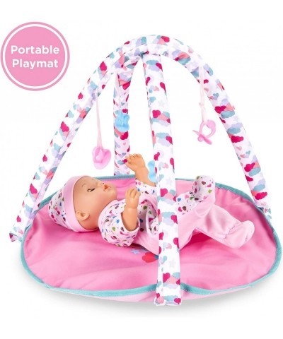 Kids 15-Piece 13.5in Newborn Baby Doll Nursery Role Play Playset w/ Stroller Travel Cot Play Mat Travel Bag Carrier Seat Acce...