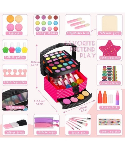 Kids Makeup Kit for Girl 42 Pcs Kid Washable Makeup Set Child Real Makeup Kit for Toddlers Girl Toys Pretend Cosmetic Safe & ...