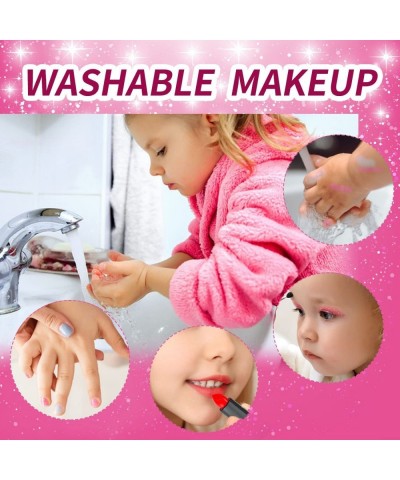 Kids Makeup Kit for Girl 42 Pcs Kid Washable Makeup Set Child Real Makeup Kit for Toddlers Girl Toys Pretend Cosmetic Safe & ...