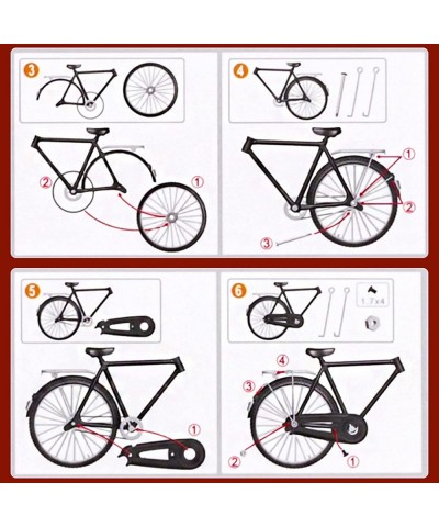 51 PCS DIY Retro Bicycle Model Ornament For Kids Vintage Metal Bicycle Ornaments DIY Bicycle Model Scale Iron Art Tabletop Or...