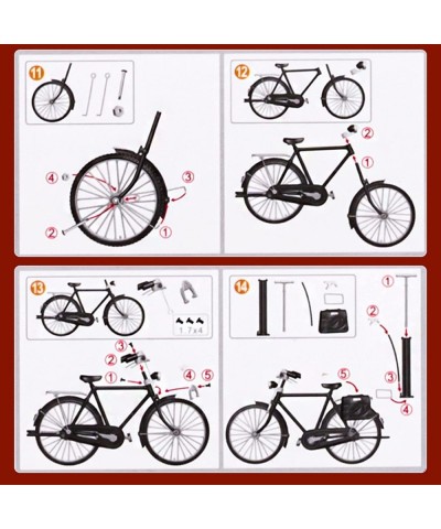 51 PCS DIY Retro Bicycle Model Ornament For Kids Vintage Metal Bicycle Ornaments DIY Bicycle Model Scale Iron Art Tabletop Or...