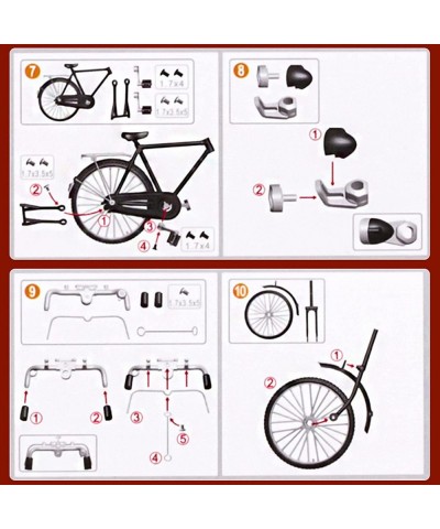 51 PCS DIY Retro Bicycle Model Ornament For Kids Vintage Metal Bicycle Ornaments DIY Bicycle Model Scale Iron Art Tabletop Or...