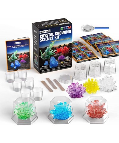 Crystal Growing Science Kit for Kids Ages 6-8-12 Easy DIY Educational STEM Toys Project - 6 Vibrant Crystals Grow Fast in 3-4...