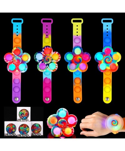 Kids Helloween Party Favors Pop Spinner Bracelet 4 Pcs Glow in The Dark Party Supplies Goodie Bag Stuffers Light Up Fidget Sp...