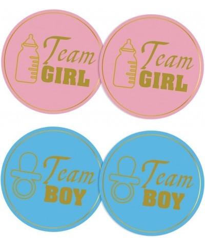 100 Pieces Gender Reveal Stickers 1.6'' Team Boy Team Girl Stickers Labels Baby Shower Stickers Pink Blue for Party Invitatio...