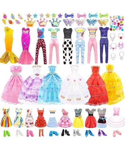 75Pcs Doll Clothes and Accessories Fashion Design kit for 11.5 Inch Doll Dress Up Including 2 Wedding Gown Dresses 1 Fashion ...