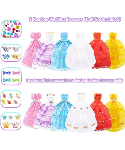 75Pcs Doll Clothes and Accessories Fashion Design kit for 11.5 Inch Doll Dress Up Including 2 Wedding Gown Dresses 1 Fashion ...