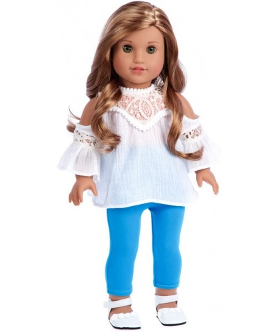 Trendy Girl - Clothes Fits 18 Inch Doll - 3 Piece Outfit - White Cotton Blouse Turquoise Leggings and White Shoes (Dolls Not ...