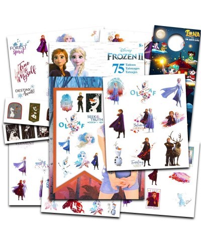 Disney Frozen Temporary Tattoos for Girls Kids Bundle ~ 75 Elsa Anna Olaf Frozen Tattoos Plus Door Hanger | Frozen Party Favo...