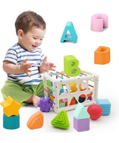 Baby Sensory Bin Shape Sorter Toy for 6-12-18 Months Colorful Early Education Montessori Rattles Toys The Classification Box ...