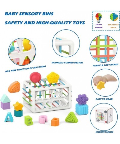 Baby Sensory Bin Shape Sorter Toy for 6-12-18 Months Colorful Early Education Montessori Rattles Toys The Classification Box ...