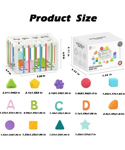 Baby Sensory Bin Shape Sorter Toy for 6-12-18 Months Colorful Early Education Montessori Rattles Toys The Classification Box ...