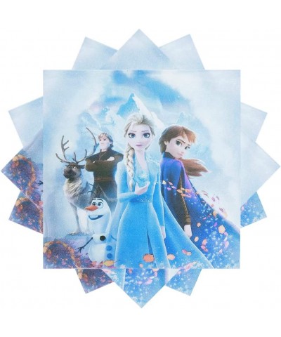 Frozen Birthday Set 20pcs Plates 20 Napkins 1 Tablecloths Frozen Themed Party Supplies $19.97 Kids' Party Tableware