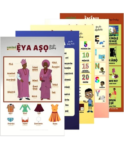 Yoruba Language Foundation Educational Posters for Education of Kids and Toddlers for Teaching and Learning Yoruba Alphabets ...