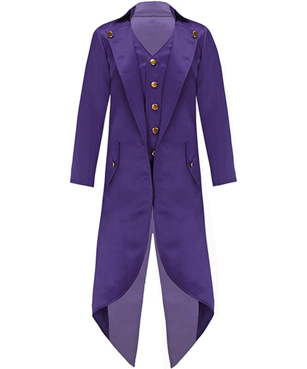 Boys Girls Renaissance Steampunk Tailcoat Jacket Kids Medieval Vintage Victorian Gothic Frock Coat $23.85 Kids' Costumes