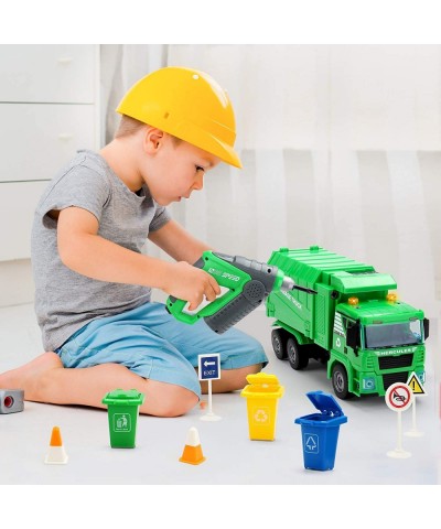 Garbage Truck Toy - 116 Pcs Friction Power Take Apart Toy STEM Toys w/ Drill Push & Go Lights & Sounds Sanitation Trash Truck...