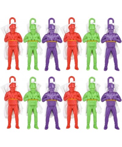 Mini Paratroopers with Parachutes Pack of 12 Vinyl Parachute Men Toy in Assorted Colors Durable Plastic Army Guys Playset Fun...