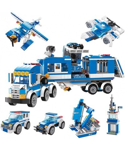 QLT 8 in 1 City Police Building Kit Compatible with Lego City Police Station 898 Pcs Mobile Command Center Toy Multifunctiona...