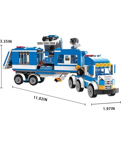 QLT 8 in 1 City Police Building Kit Compatible with Lego City Police Station 898 Pcs Mobile Command Center Toy Multifunctiona...